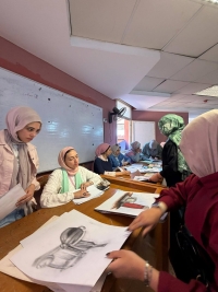 فاعليات تقييم مقرر رسم من الطبيعة (١) الفرقة الأولى بقسم الإعلان والطباعة والنشر