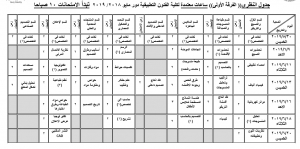 جدول النظرى الفرقة الاولى