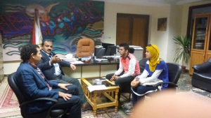 إجتماع ا.د/تامر سمير عميد الكلية و ا.د/ عبد المؤمن شمس وكيل الكلية لشؤن الطلاب بإتحاد طلاب كلية الفنون التطبيقية