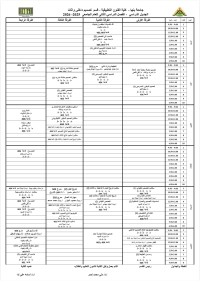 جدول الفصل الدراسي الثاني عام 2025-2026 قسم التصميم الداخلي والاثاث