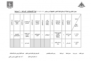 جدول دور ستمبر للفرقة الرابعة