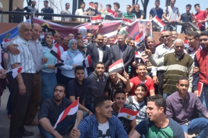 وقفة ضد الارهاب بكلية الفنون التطبيقية وكلية الحاسبات والمعلومات