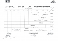 جدول محاضرات الفصل الدراسي الثاني للفرقه الاعدادي للعام الدراسي 2014-2015