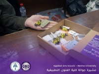 عشيرة الجوالة تقدم دعم نفسي لتقليل التوتر لطلاب كلية الفنون التطبيقية خلال فترة الامتحانات