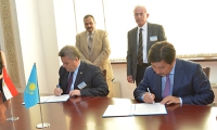 توقيع مذكرة تفاهم للعلاقات الدولية بين جامعة الفارابي كازخستان الوطنية وجامعة بنها